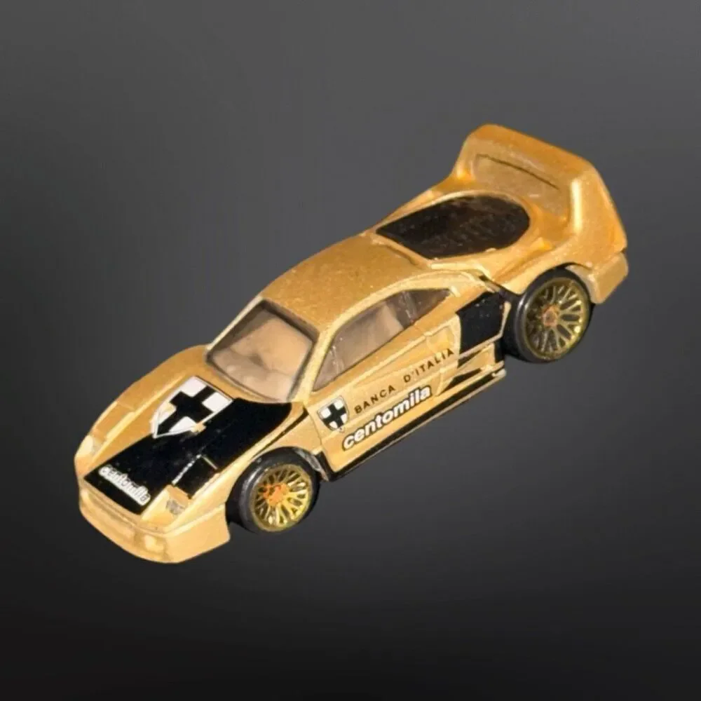 VTG 1988 Mattel Hot Wheels Gold Ferrari Centomila Banca D’italia DieCast Car